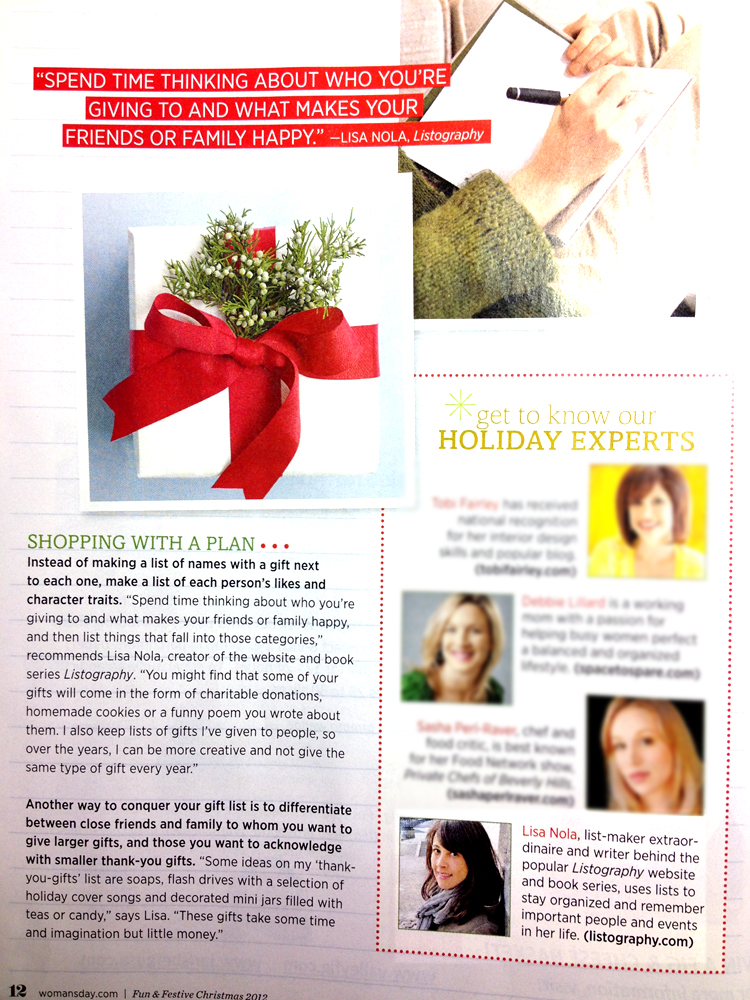 Woman's Day November 2012